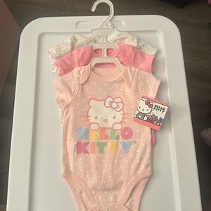 Hello Kitty Sanrio 3 Piece Baby Girl Onesies